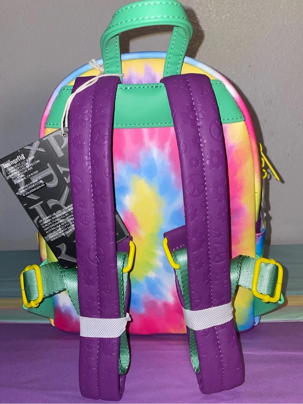 Loungefly Disney Pixar Cars Fillmore Good Vibes Groovy Tie Dye Mini Backpack